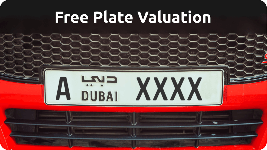 Free UAE number plate valuation tool to check your plate's market value